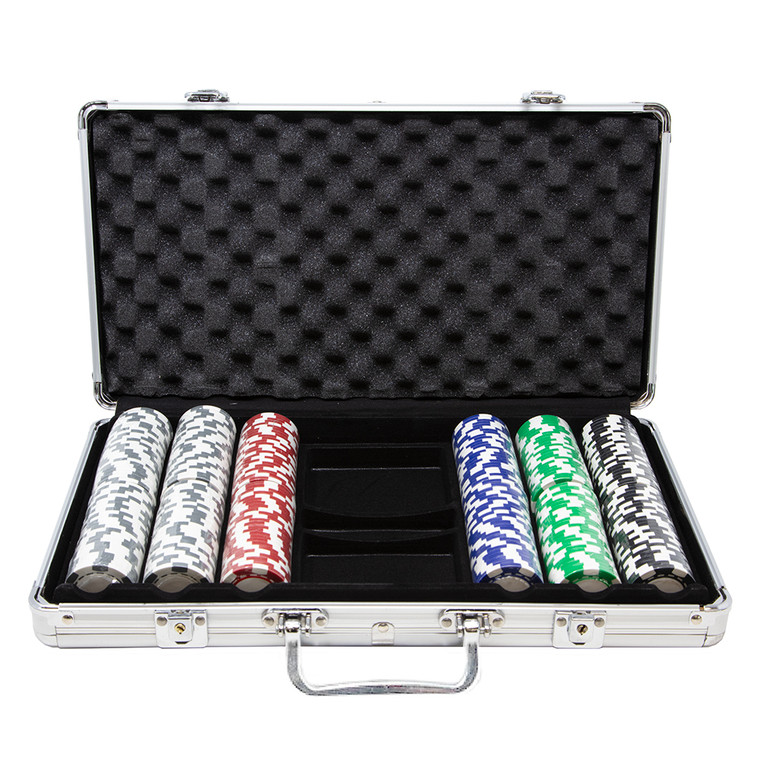 6 Stripe Poker Chip Set with 300 Chips
