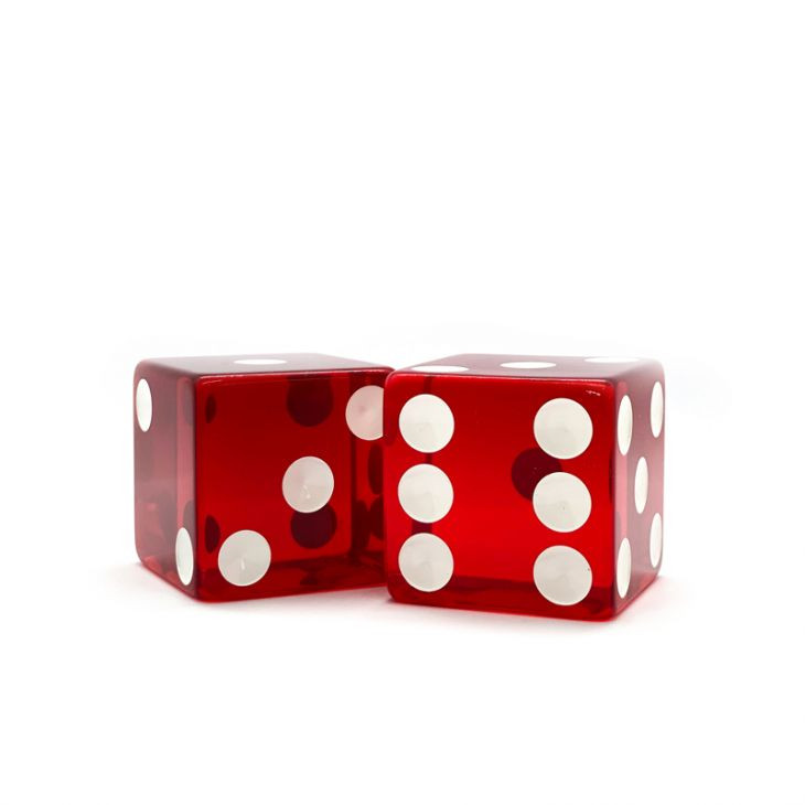 Jumbo Dice: 2 in., Transparent Red (per pair)