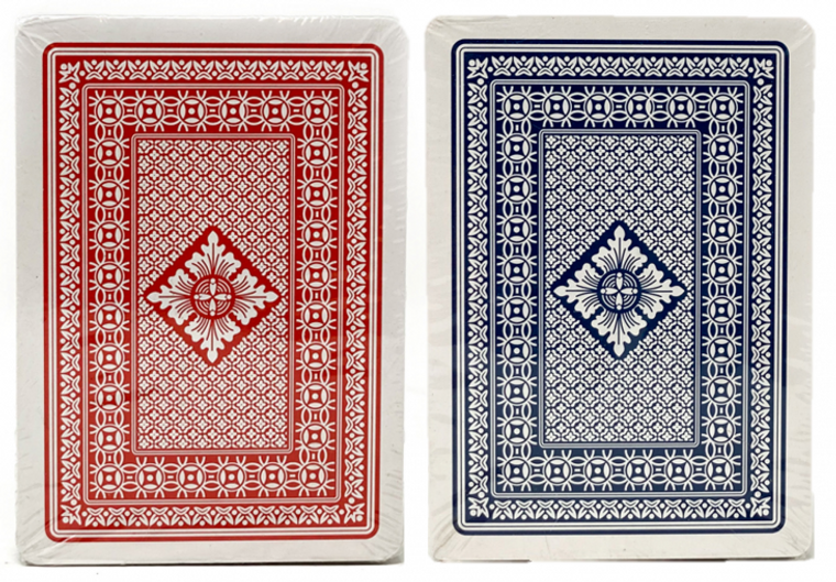 Gemaco Plastic Cards: Monte Carlo, Narrow Size, Regular Index, Red and Blue Set