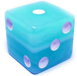 Tropical Colors Dice Collection: Ice Blue Color 2" Tropical Dice, per pair