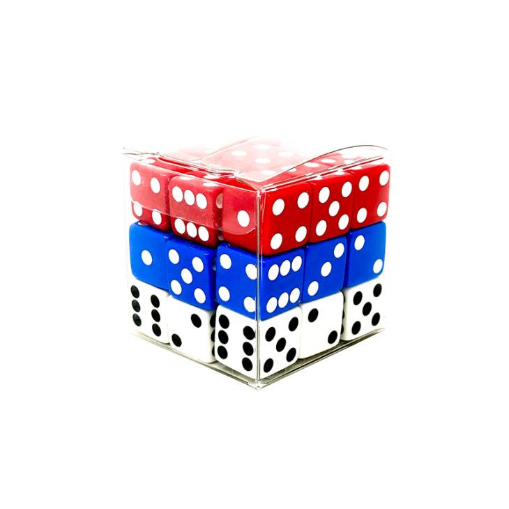 Cube of Red White and Blue Dice - Great Stocking Stuffer
