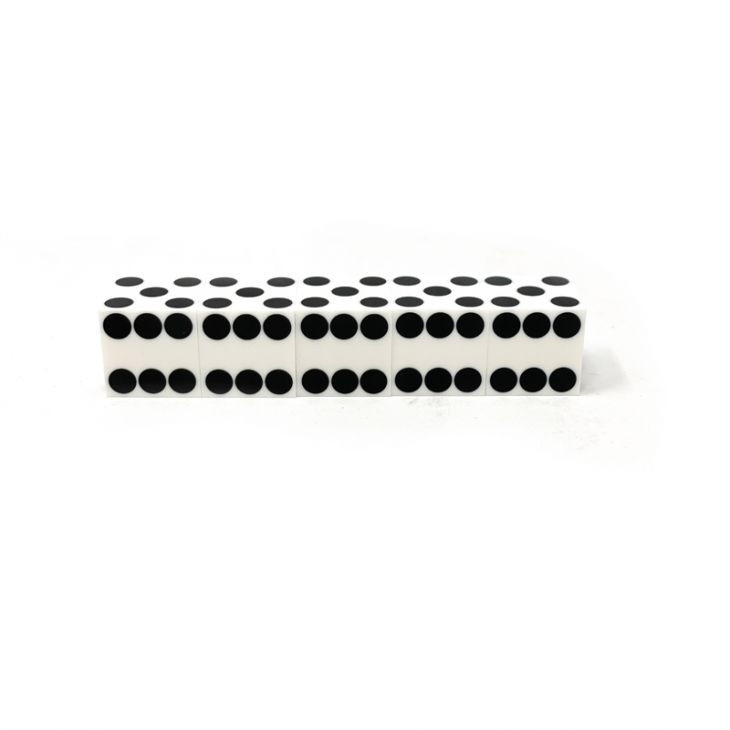 Flush Spots Casino Dice: 3/4 in., High Polish, Razor Edge, White with Serial Numbers (1 Pair)