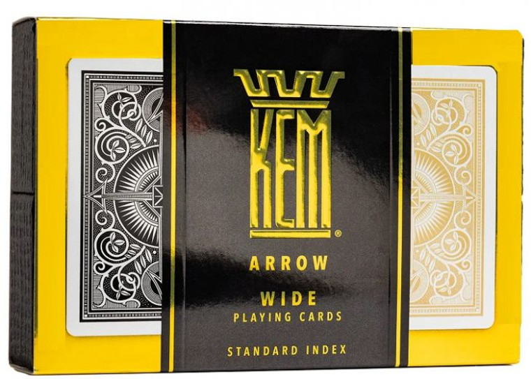 Kem Arrow Playing Cards - Black/Gold Wide Regular Index Kem Arrow Playing Cards - Black/Gold Wide Regular Index