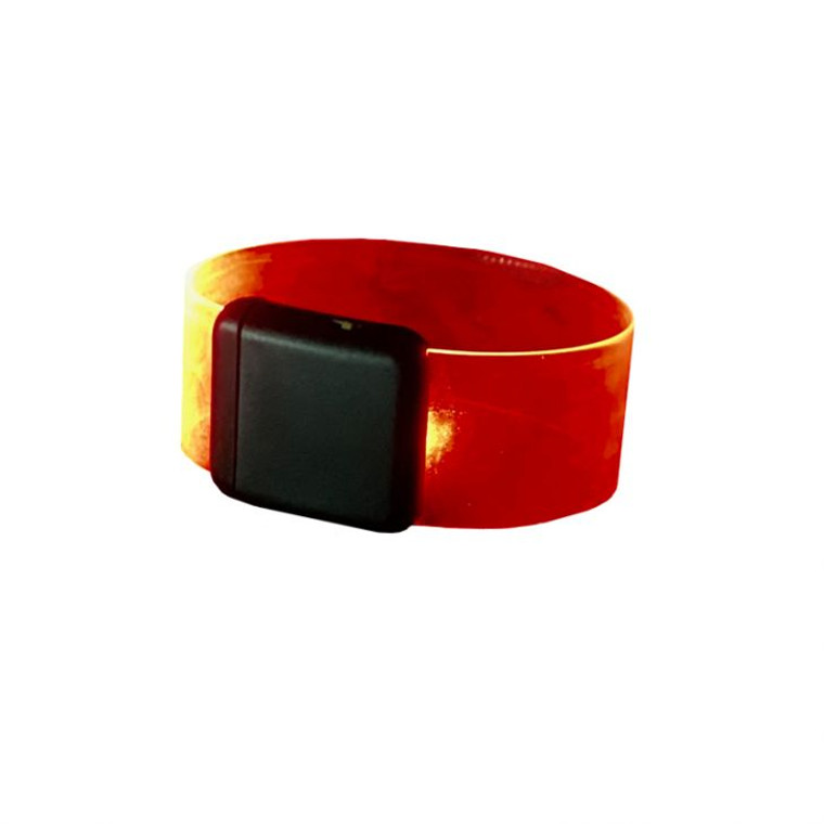 LED Light Up 1" Wrist Band with Magnetic Clasp - Red