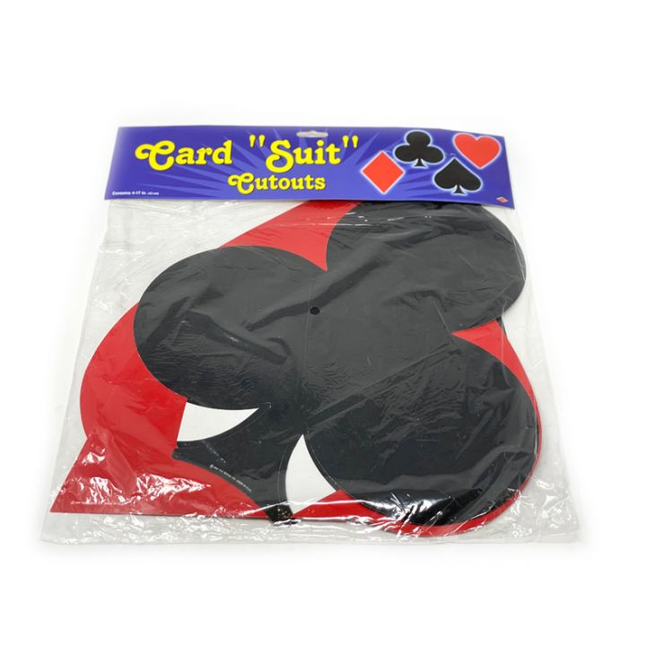 Decorations: Casino Card Suits 17" High(per Dozen Packs of 4 Cut-Outs)