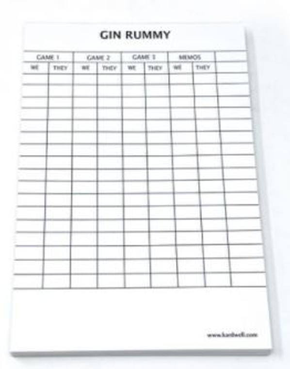 Gin Rummy Score Card Gin Rummy Score Card