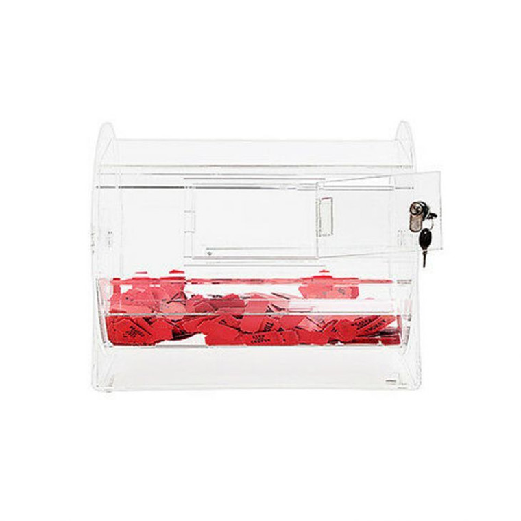Raffle Drum: Clear Acrylic, Medium, 18 " Long x 14 " Diameter
