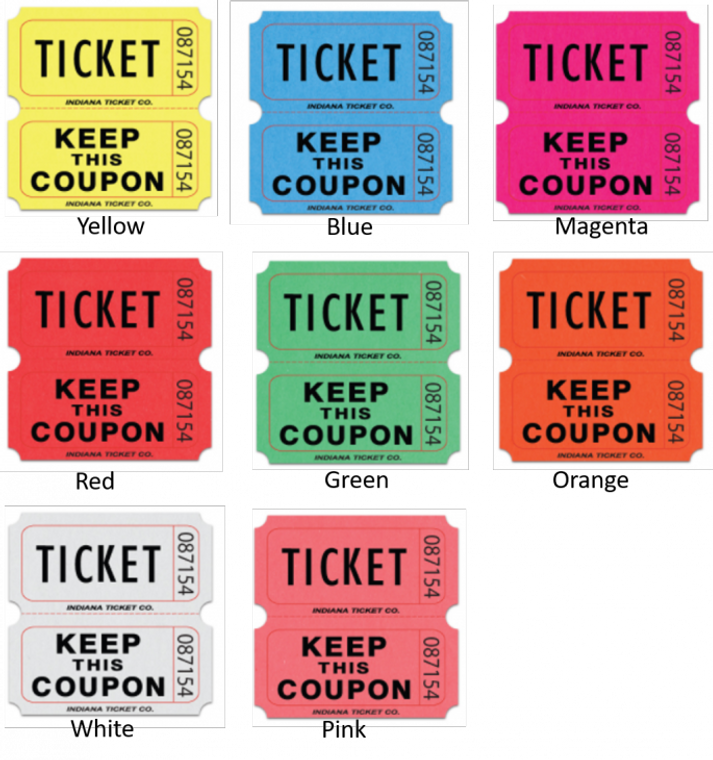 Double Roll Tickets - 2,000 Numbered Raffle Tickets Double Roll Tickets - 2,000 Numbered Raffle Tickets