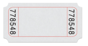 Roll Tickets: Single Roll, White, 2,000 Individually Numbered Tickets