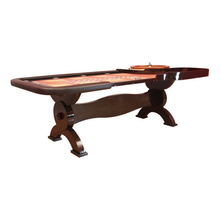 Roulette Table: 8 Foot Casino Style Deluxe Roulette Table H-Style Wooden Legs