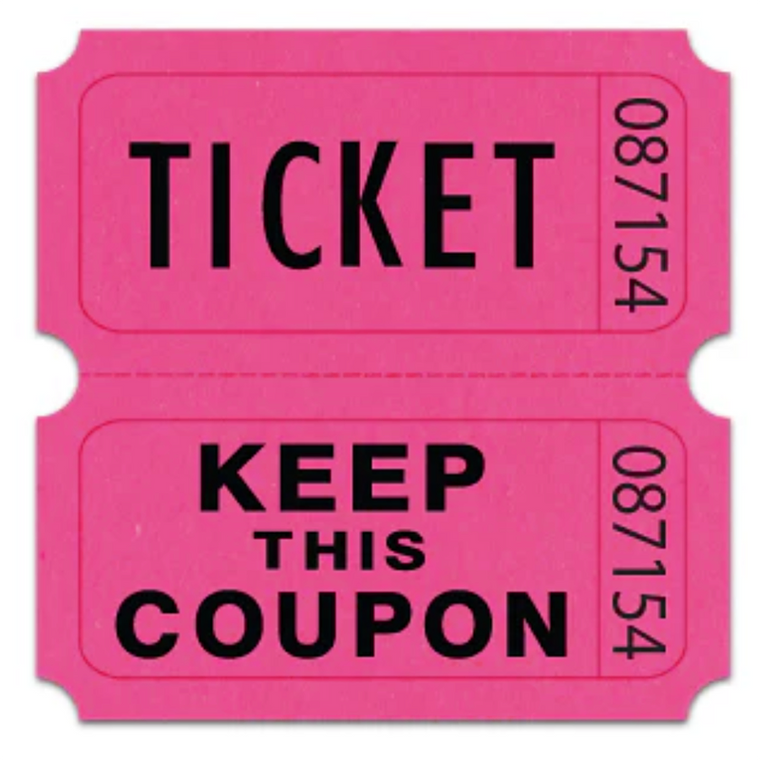 Roll Tickets: Double Roll, Magenta - 2,000 Individually Numbered Tickets