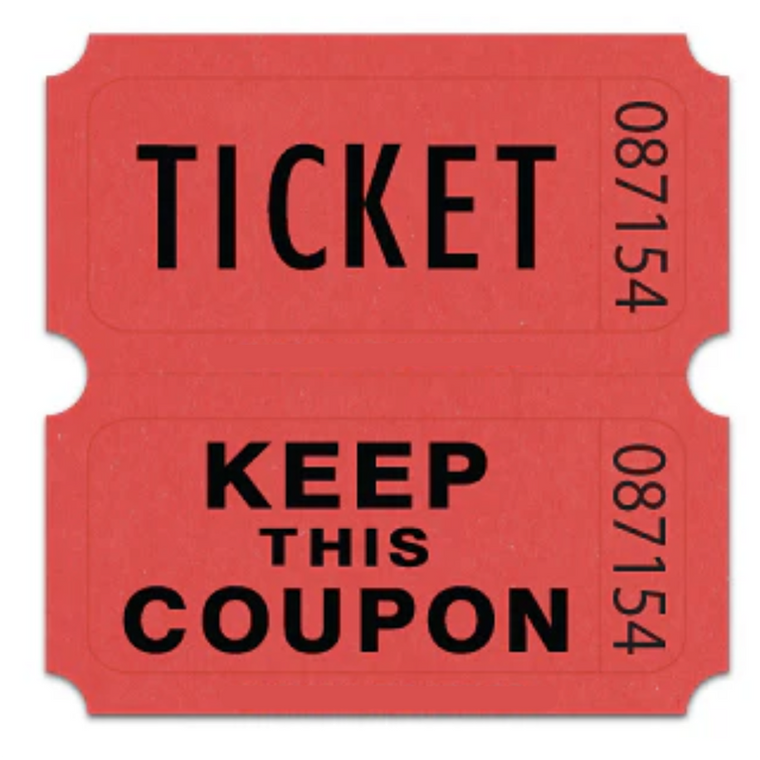 Roll Tickets: Double Roll, Red - 2,000 Individually Numbered Tickets