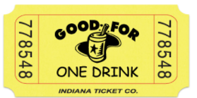 Good for One Drink Single Ticket Roll