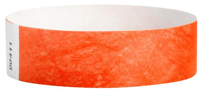Tyvek 3/4" Colored Wristbands, Coral (500 Wristbands per box)