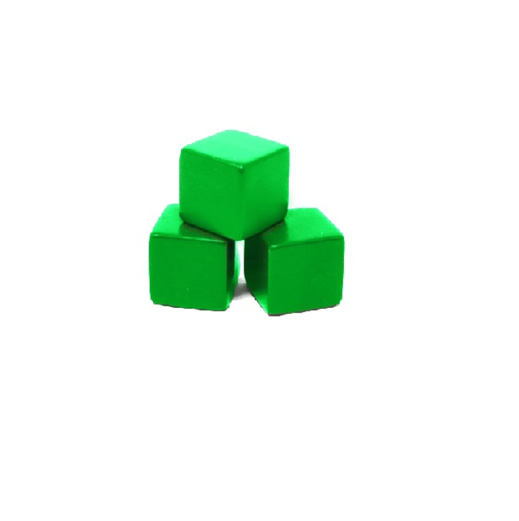 16mm Green Opaque Blank Cubes