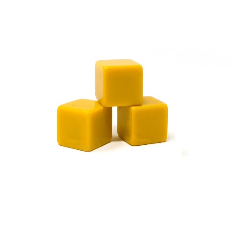 16mm Yellow Opaque Blank Cubes