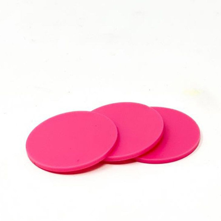 Counting Chips: 1-5/8" Plastic Counting Chips, Smooth Finish, Pink