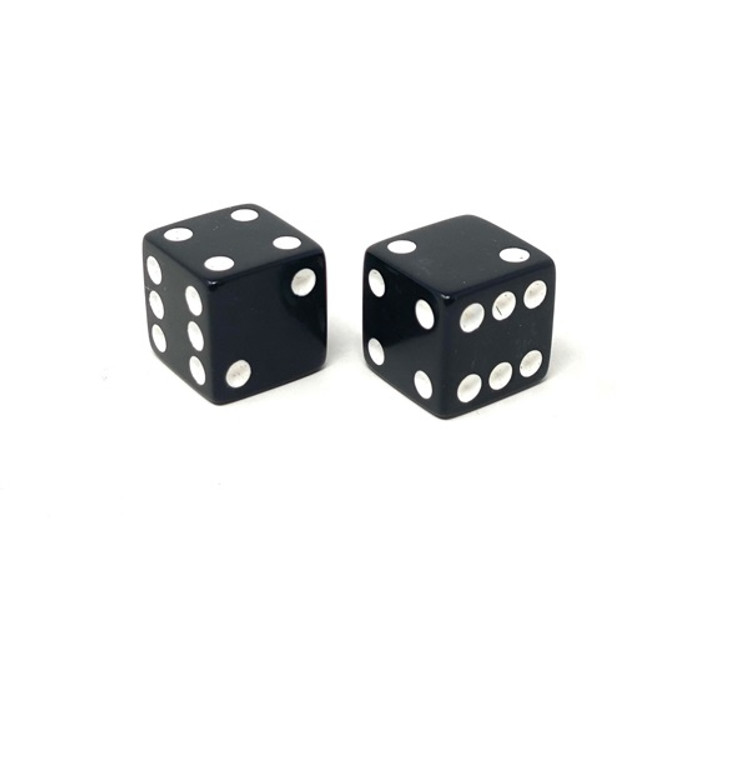 19mm Black Opaque Dice