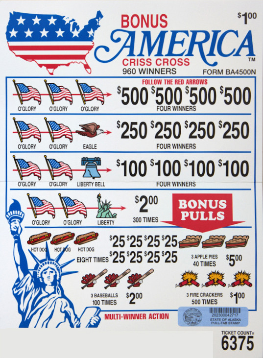 Bonus America 500 Pull Tab