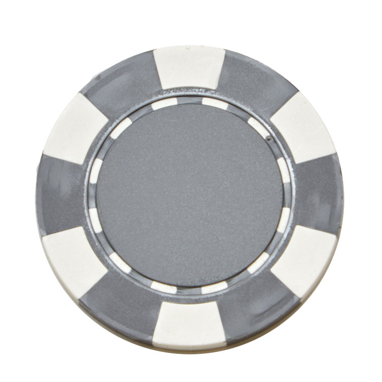 Poker Chips: 6 Stripe, 8.5 Gram, Gray