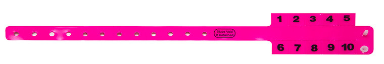 Vinyl Tear Off 10 Pink Wristbands