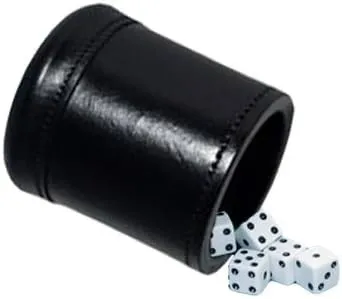 Marion & Co. Deluxe Leather Dice Cup with Five Dice