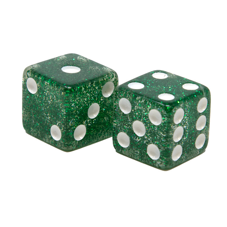 Marion 16mm Green Glitter Dice