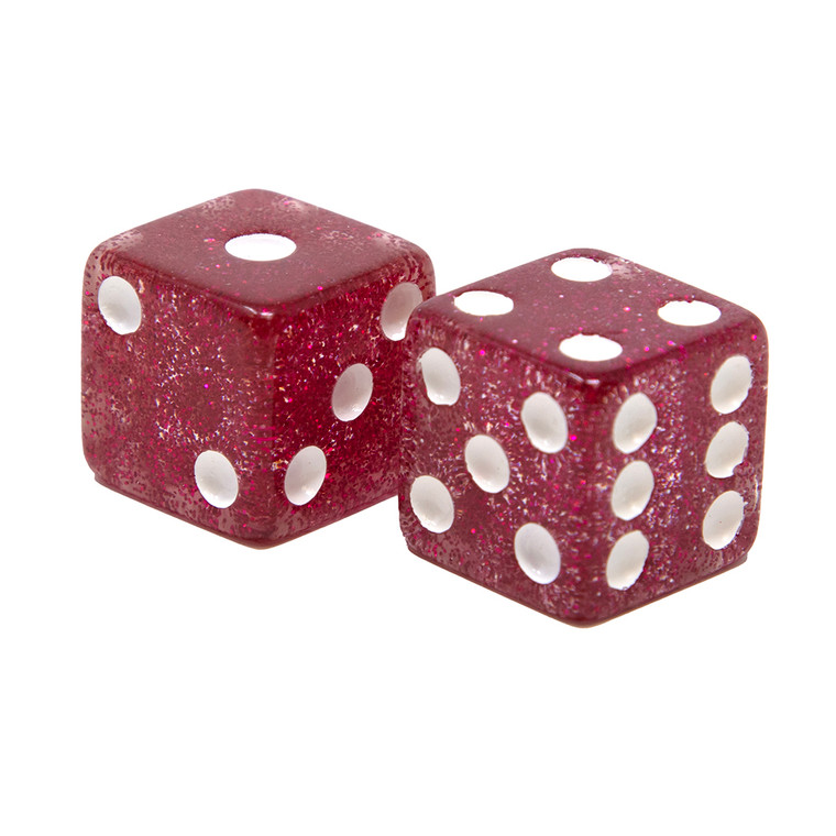 Marion 16mm Pink Glitter Dice