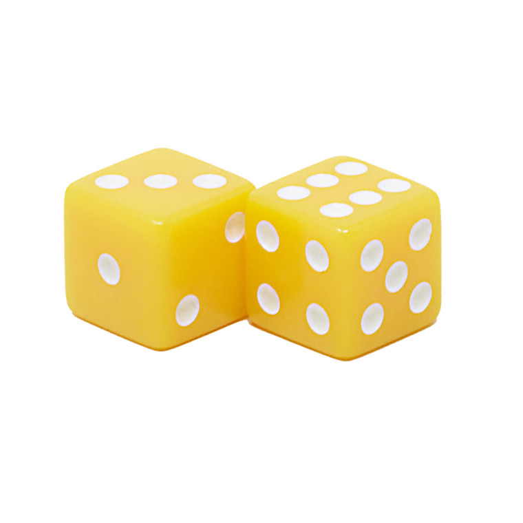 16mm Store Dice Yellow with White Pips