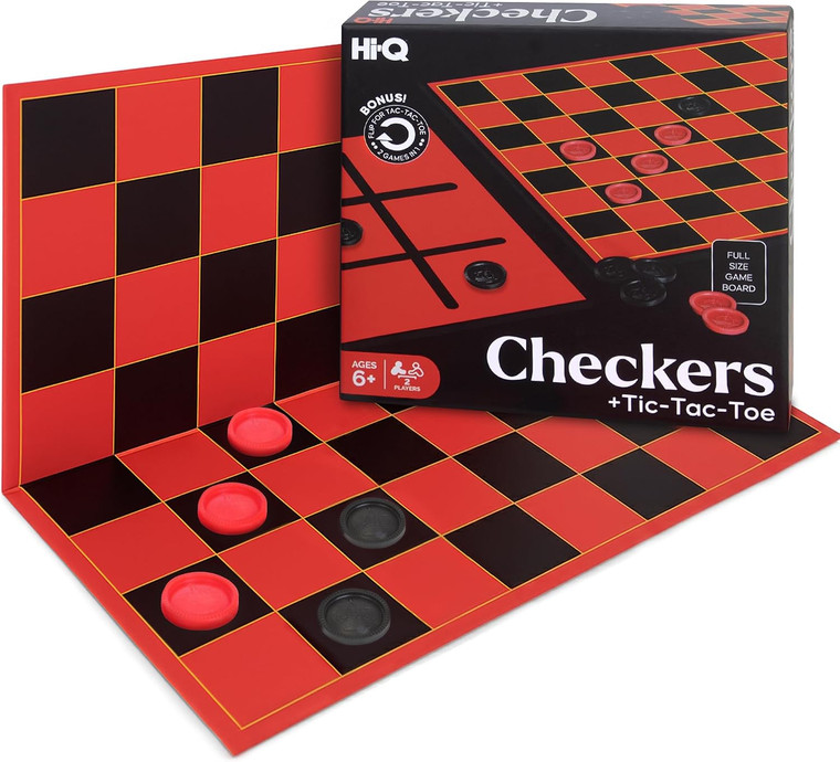 Checkers & Tic-Tac-Toe Board Game Set
