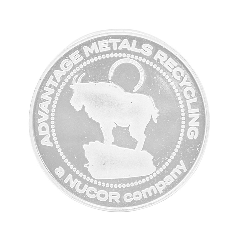 1 3/8"  Custom Engraved Natural  Aluminum Coin - 16 Gauge