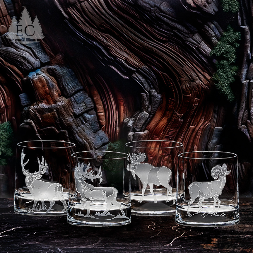 Hoofed Quartet Oval Crystal Rocks Glasses (Set of 4) - Wonders of