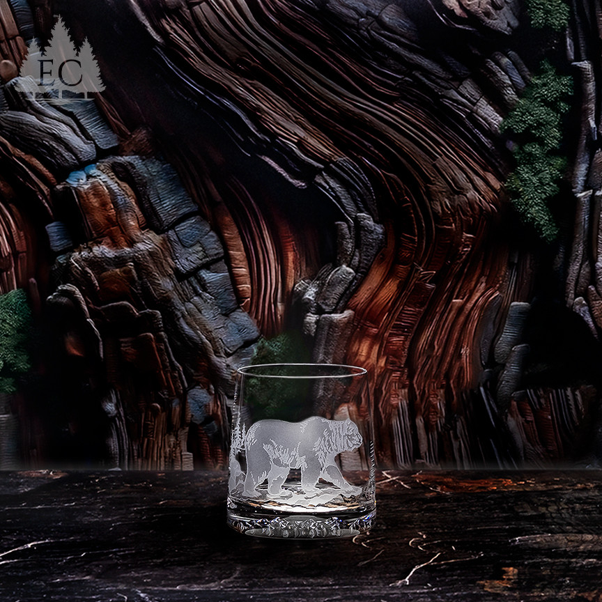 Grizzly Bear Crystal Rocks Glasses (Set of 4) - Wonders of