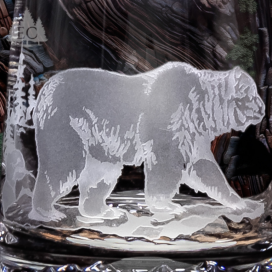 Grizzly Bear Crystal Rocks Glasses (Set of 4) - Wonders of