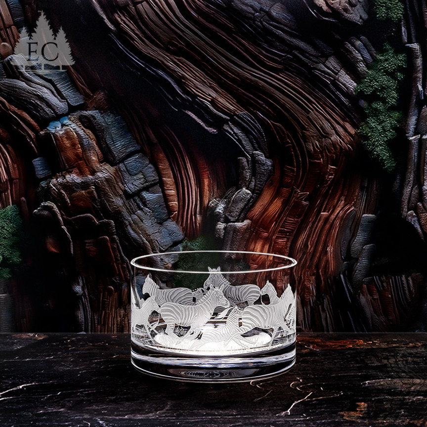 Zebra Wrapped Crystal Bowl - Wonders of Wildlife Collection