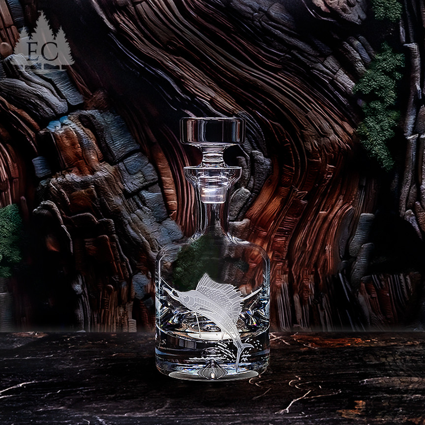 Sailfish Crystal Decanter - Great Outdoors Collection | Etched