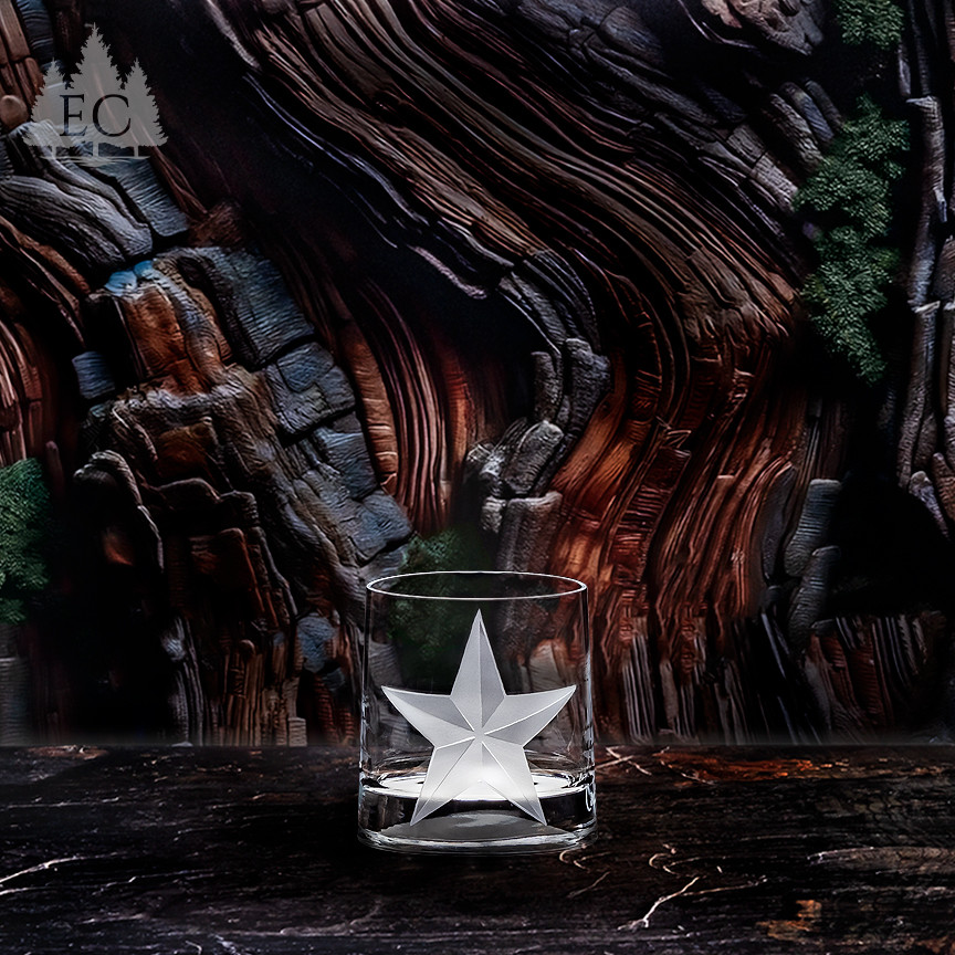 Texas Star Oval Crystal Rocks Glasses (Set of 4) | Grace and