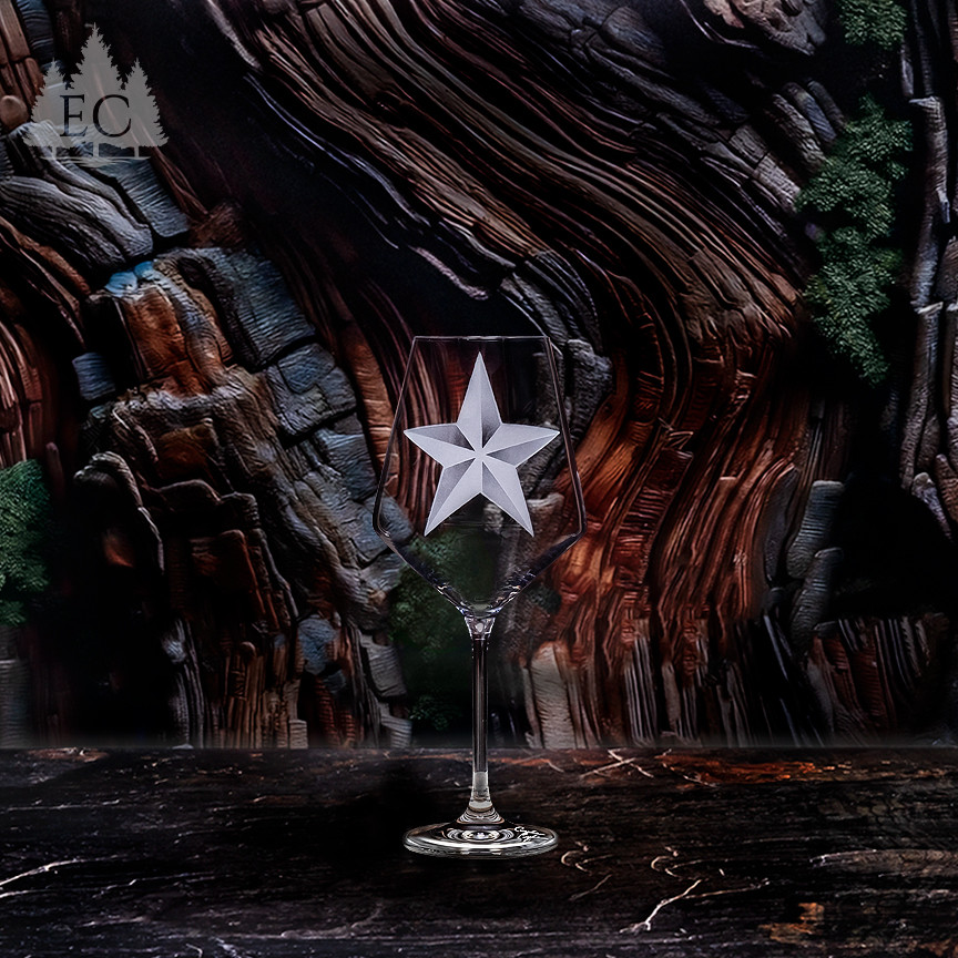 Texas Lone Star Crystal Red Wine Glasses, Set of 4