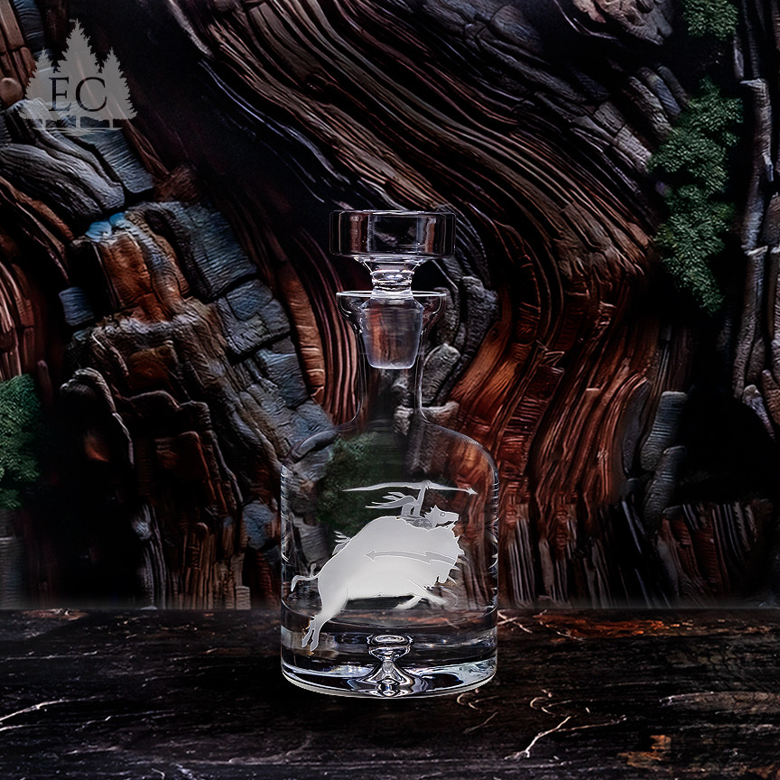 Plains Buffalo hunt Crystal Decanter - Spirit of the West