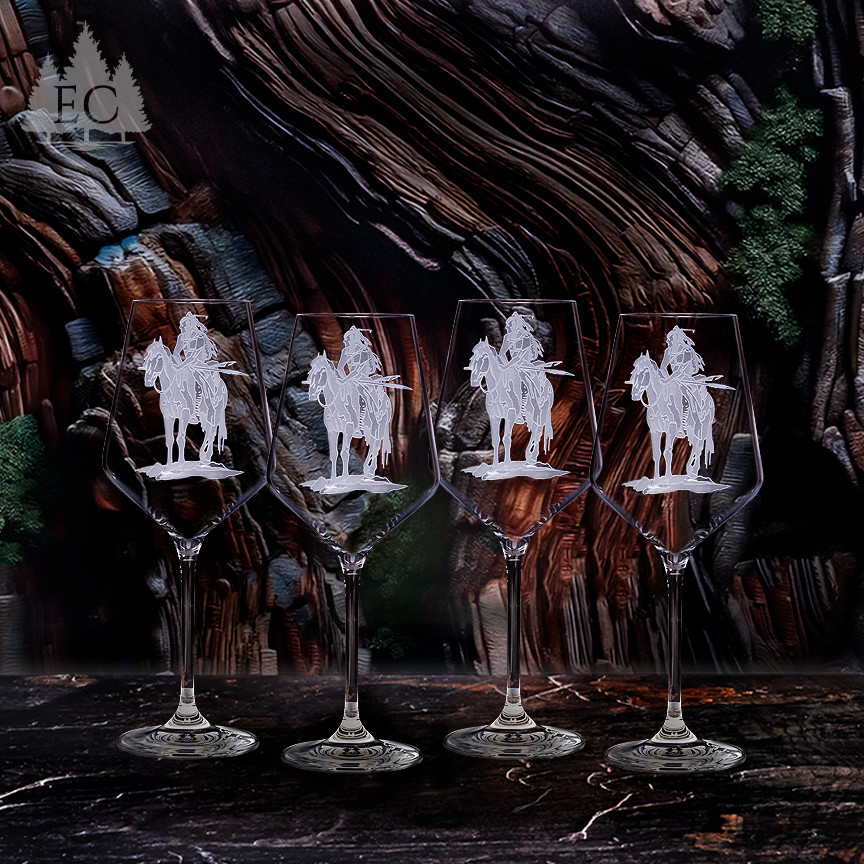 Spirit RIderCrystal White Wine Glasses (Set of 4) - Spirit of the