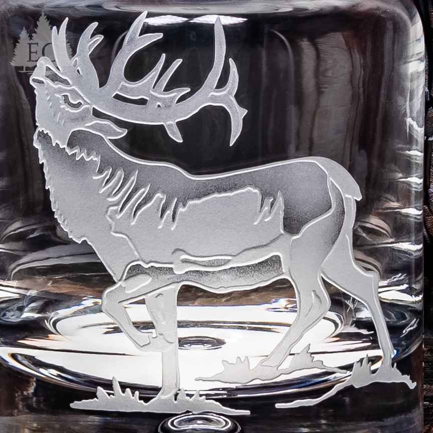 Elk Crystal Decanter - Wonders of Wildlife Collection | Etched