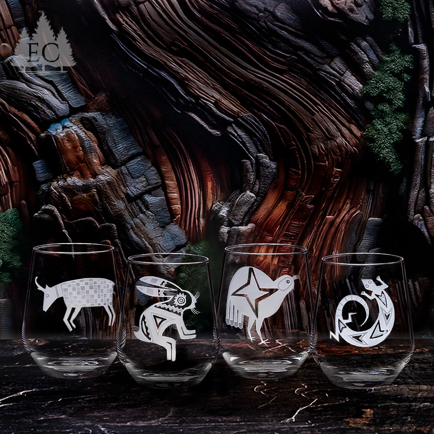 Desert Guardians Crystal Stemless Wine Glass (Set of 4) | Spirit