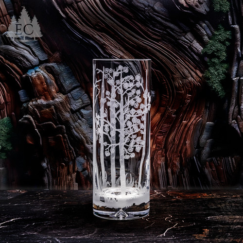 花瓶　HOYO CRYSTAL Hummingbird Fuchsia Footed Crystal Pitcher - Elements of Nature