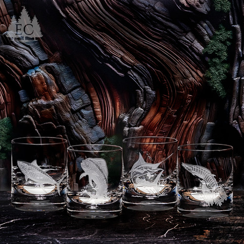 Octopus Wrapped Crystal Rocks Glasses (Set of 2) - Maritime