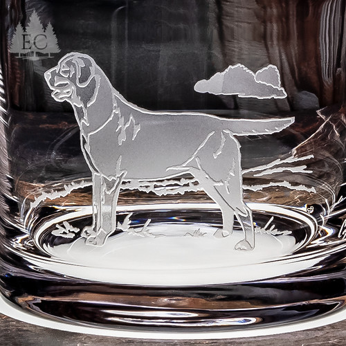 Labrador Crystal Biscuit Jar with Lid - Detail Dog