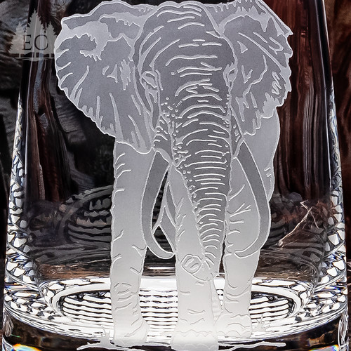 Elephant Crystal Decanter - Detail Elephant