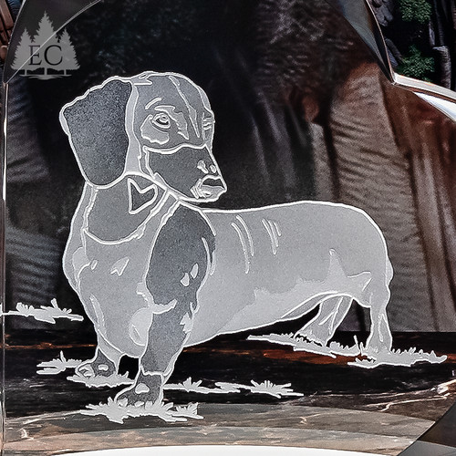 A Dachshund Has My Heart Crystal Home Accent - Detail