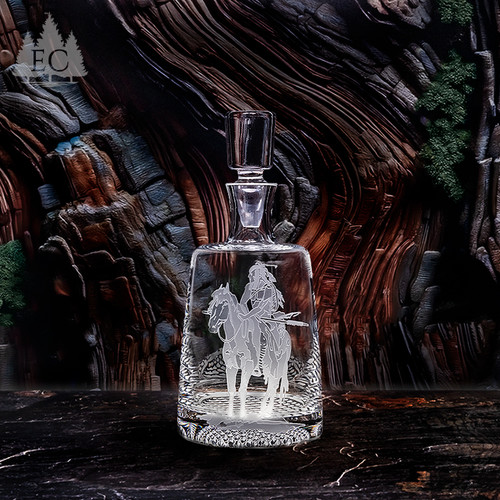 Kokopelli Wrapped Crystal Bowl - Spirit of the West Collection