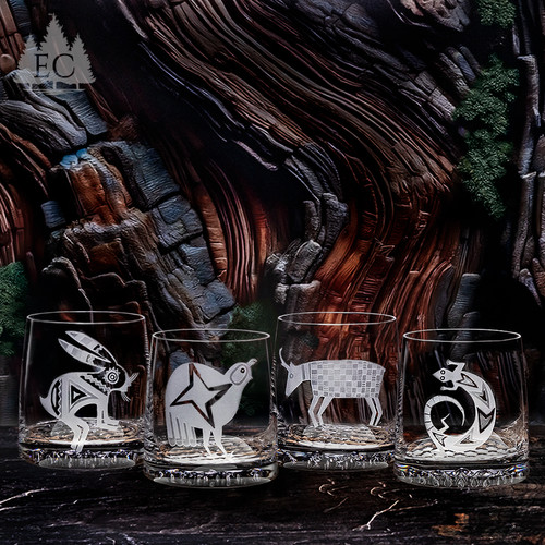 Kokopelli Wrapped Crystal Bowl - Spirit of the West Collection