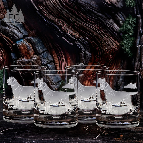 Labrador Crystal Rocks Glasses, Set of 4